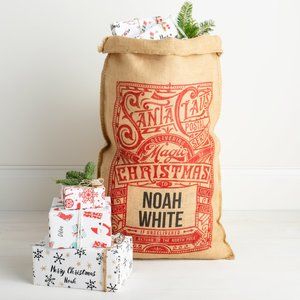 TARGET Wondershop Large Burlap Santa Sack Bag 100% Natural Jute - QTY 2